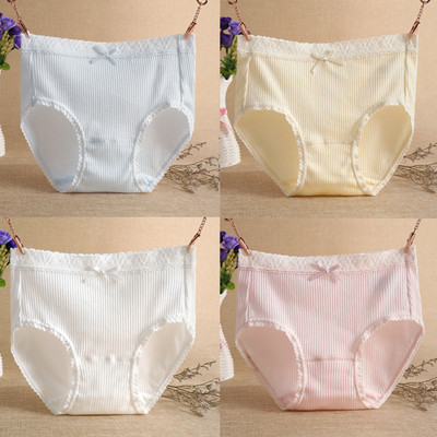 Γυναικείο σετ  - 4 μπικίνι βαμβακερά με κορδέλα