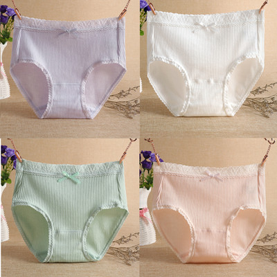 Γυναικείο σετ  - 4 μπικίνι βαμβακερά με κορδέλα