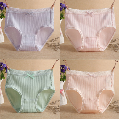 Γυναικείο σετ  - 4 μπικίνι βαμβακερά με κορδέλα