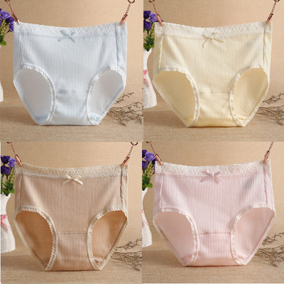 Γυναικείο σετ  - 4 μπικίνι βαμβακερά με κορδέλα