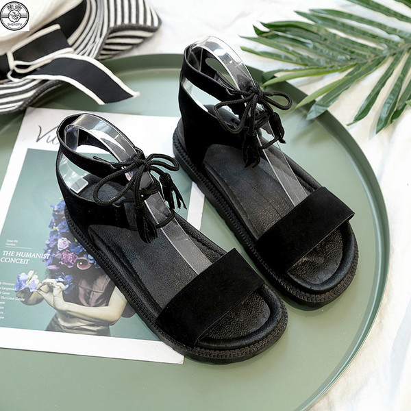 Sandale de dama cu sireturi in doua culori