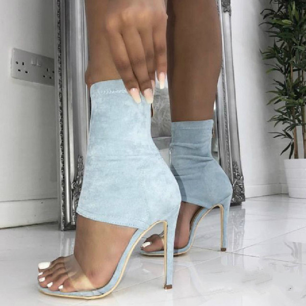 Sandale de dama elegante cu toc inalt si piele intoarsa in mai multe culori