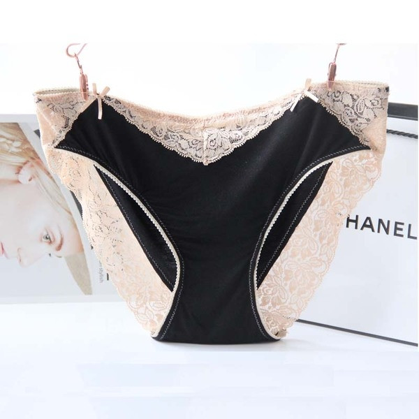 Set 3 bikini de dama din bumbac cu dantela