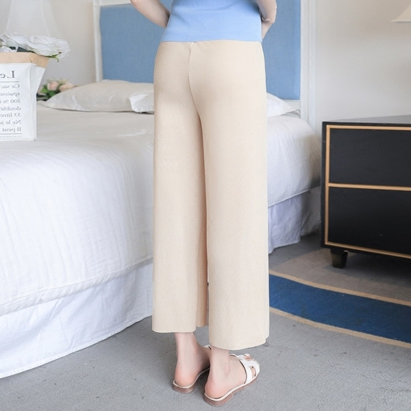 Γυναικείο παντελόνι για έγκυες γυναίκες σε δύο χρώματα - ευρύ μοτίβο