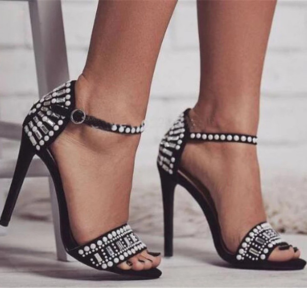 Sandale de dama moderne cu decor cu curea si margele in doua culori