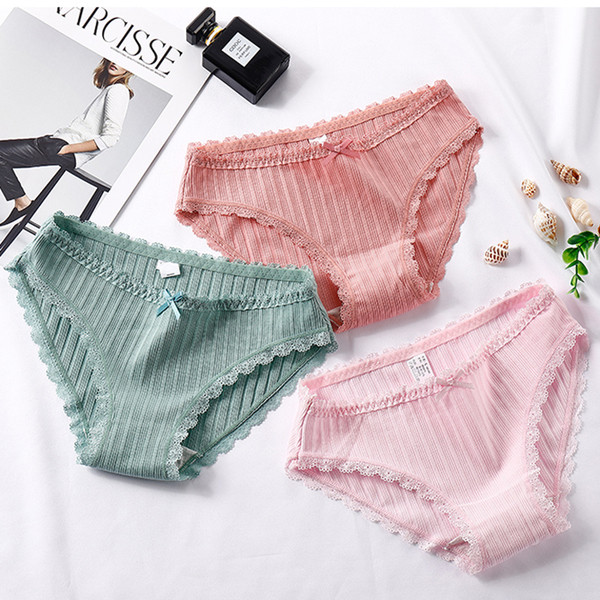 Σετ 3 τεμ γυναικεία μπικίνι από βαμβάκι με κορδέλα