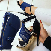 Sandale de vara dama cu element plasa in doua culori