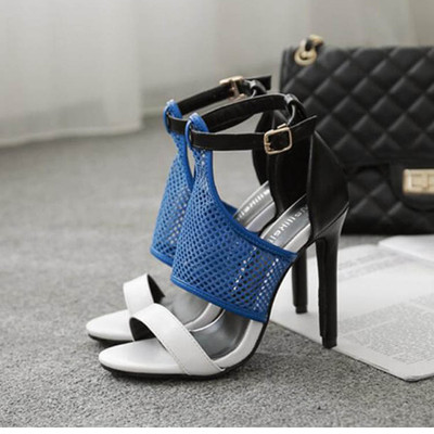 Sandale de vara dama cu element plasa in doua culori