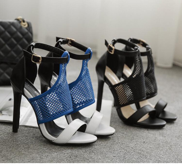 Sandale de vara dama cu element plasa in doua culori