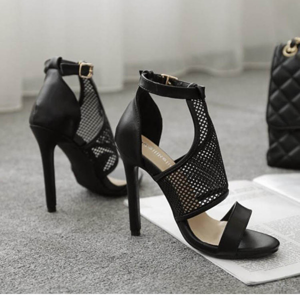 Sandale de vara dama cu element plasa in doua culori