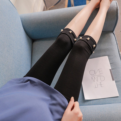 Γυναικείο κολάν  για εγκύους με μήκος 3/4 και μεταλλική διακόσμηση σε διάφορα χρώματα