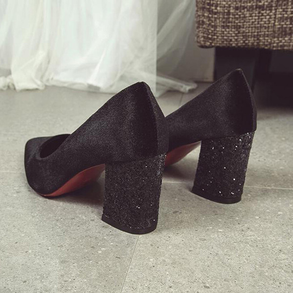 Pantofi eleganti de dama din piele intoarsa cu efect de toc stralucitor in doua culori