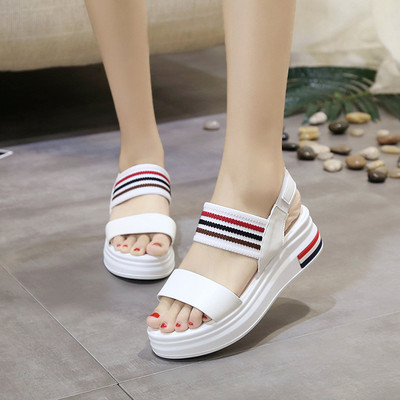 Sandale dama in doua culori din piele ecologica