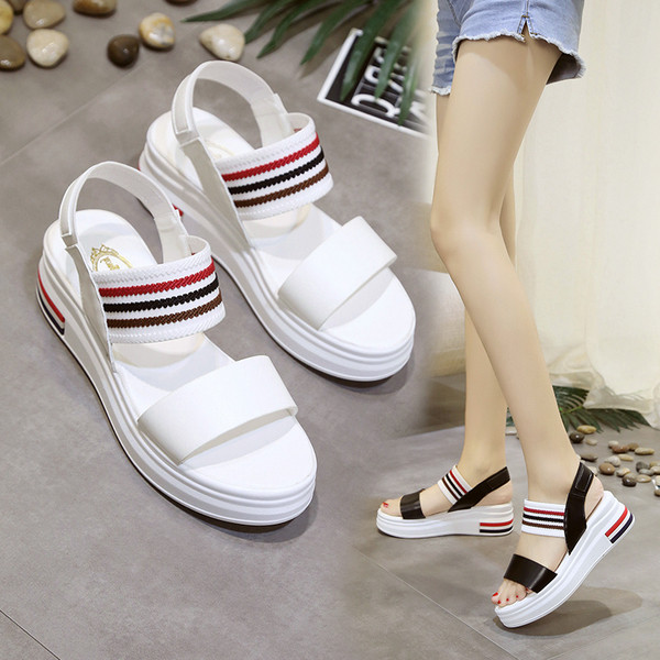 Sandale dama in doua culori din piele ecologica