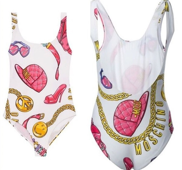 NOU costum de baie complet pentru damă în alb cu aplicație