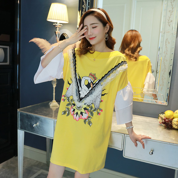 Rochie moderna pentru gravide cu aplicatie in mai multe culori