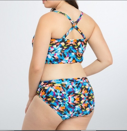 Costum de baie retro de marime mare, in doua parti