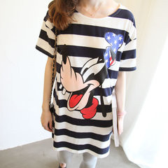 Tricou lung cu dungi cu aplicație pentru gravide