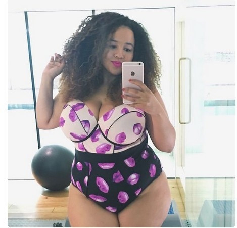 Costum de baie intreg de dama marime mare cu pupici aplicate