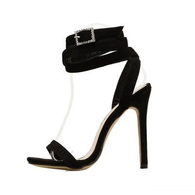 Sandale delicate de dama cu bretele si tocuri inalte in doua culori