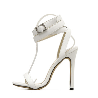 Sandale delicate de dama cu bretele si tocuri inalte in doua culori