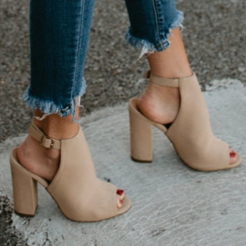 Pantofi dama din piele intoarsa primavara-vara model semideschis