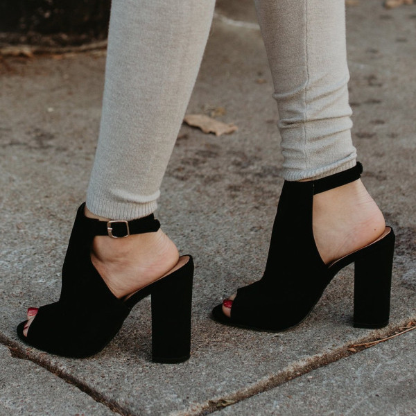 Pantofi dama din piele intoarsa primavara-vara model semideschis