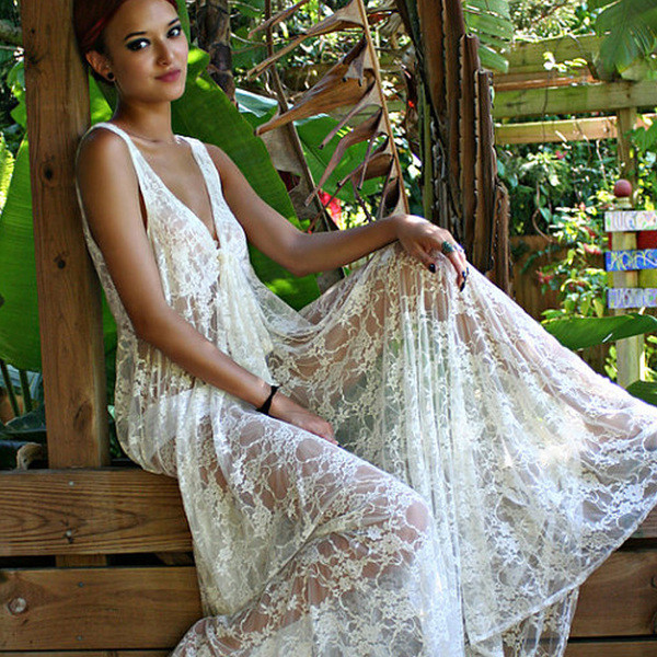 Pareo lung din dantela de dama modern