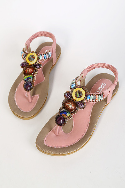 Sandale de dama moderne cu pietre in mai multe culori