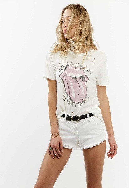 Tricou casual dama de culoare alb cu imprimeu