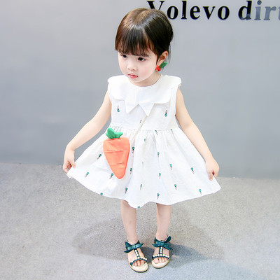 Παιδικό φόρεμα με πολύχρωμη εκτύπωση σε διάφορα χρώματα