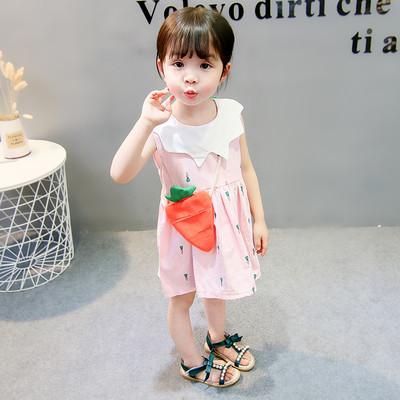 Παιδικό φόρεμα με πολύχρωμη εκτύπωση σε διάφορα χρώματα