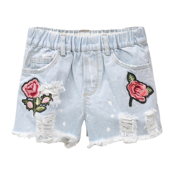 Blugi copii pentru fete cu broderie si elastic