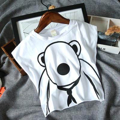 Tricou pentru fete pentru copii in doua culori cu guler si imprimeu in forma de O