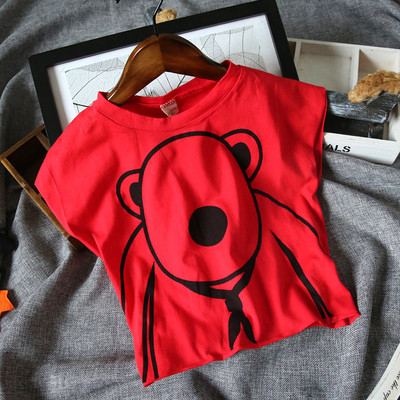 Tricou pentru fete pentru copii in doua culori cu guler si imprimeu in forma de O