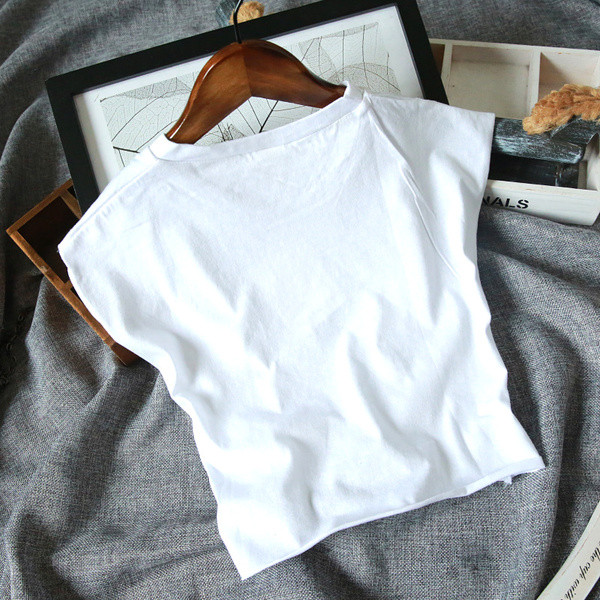 Tricou pentru fete pentru copii in doua culori cu guler si imprimeu in forma de O