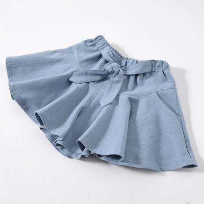 Модерни детски къси панталони от плат с ластик и панделка в няколко цвята
