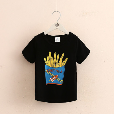 Βαμβάκι T-shirt για αγόρια και κορίτσια σε μαύρο και άσπρο με εκτύπωση