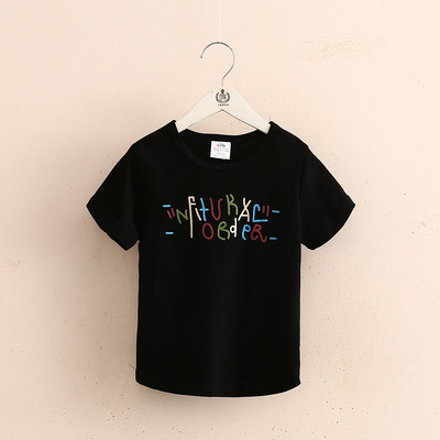 Βαμβάκι T-shirt για αγόρια και κορίτσια σε μαύρο και άσπρο με εκτύπωση