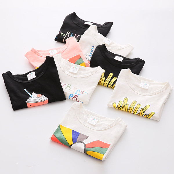 Βαμβάκι T-shirt για αγόρια και κορίτσια σε μαύρο και άσπρο με εκτύπωση