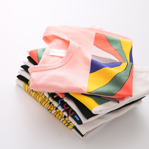 Βαμβάκι T-shirt για αγόρια και κορίτσια σε μαύρο και άσπρο με εκτύπωση