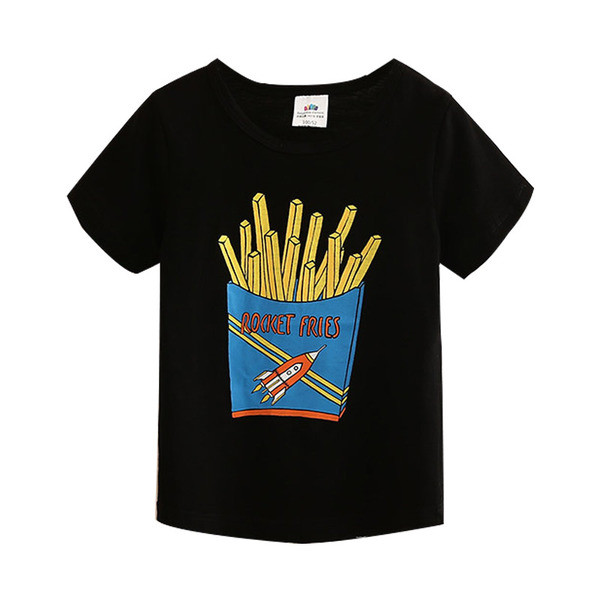 Βαμβάκι T-shirt για αγόρια και κορίτσια σε μαύρο και άσπρο με εκτύπωση