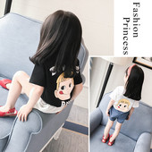 Μοντέρνα μπλούζα  για κορίτσια με εφαρμογή και επιγραφή σε τρία χρώματα