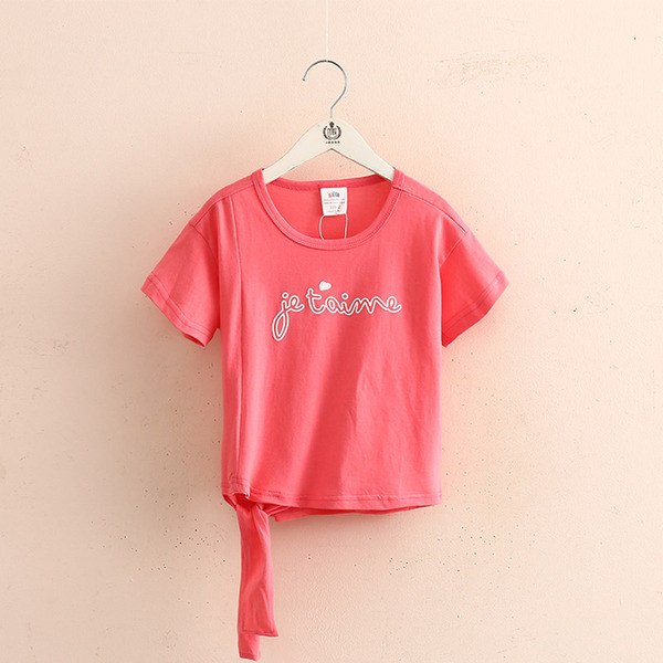 Tricou pentru copii in doua culori cu inscriptie si panglica