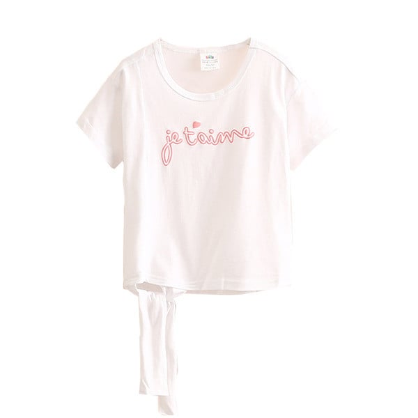 Tricou pentru copii in doua culori cu inscriptie si panglica