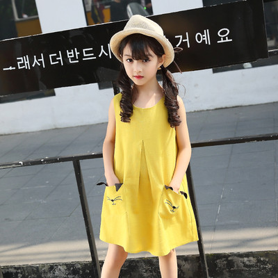 Rochie casual pentru copii cu buzunare in mai multe culori pastelate