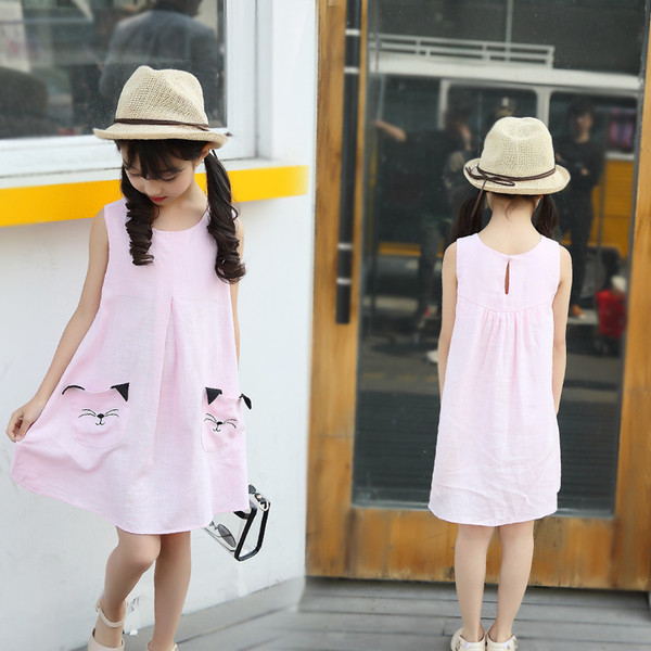 Rochie casual pentru copii cu buzunare in mai multe culori pastelate