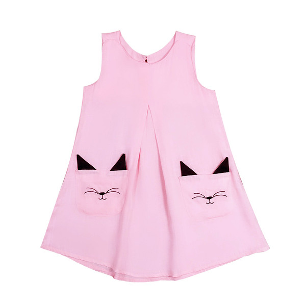 Rochie casual pentru copii cu buzunare in mai multe culori pastelate