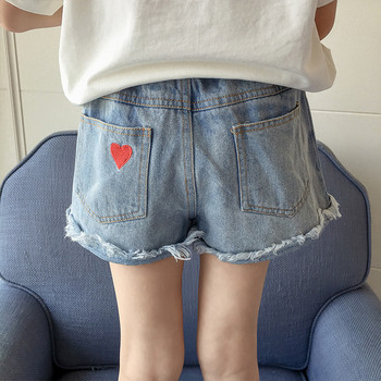 Детски къси дънкови панталони с разкъсани мотиви