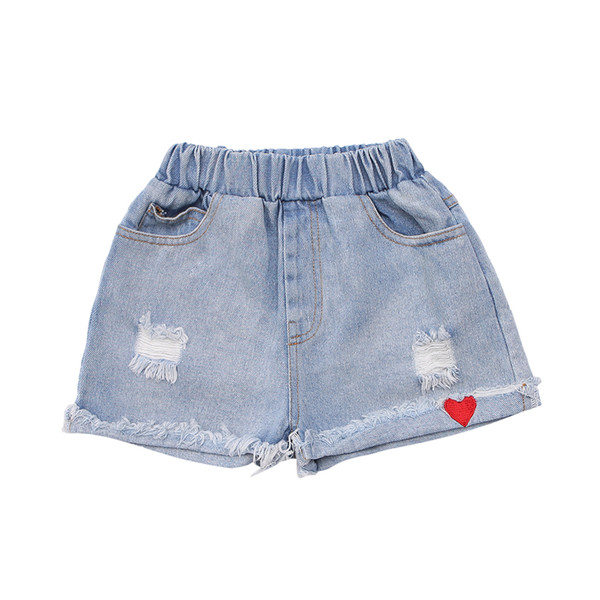 Pantaloni scurți din denim pentru copii cu motive rupte